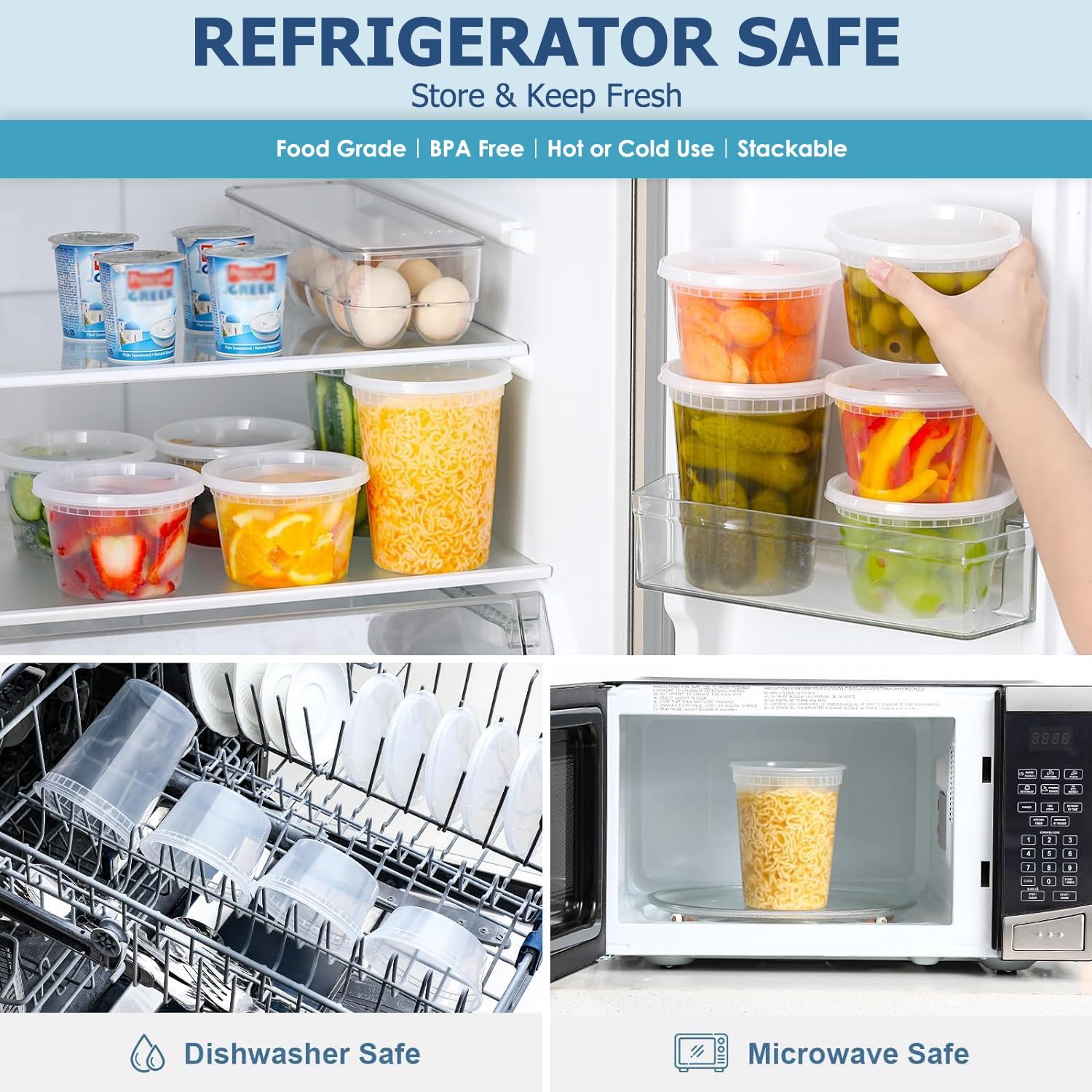 24pcs Deli Food Storage Contai - Food Storage Jars Plastic 评论和价格