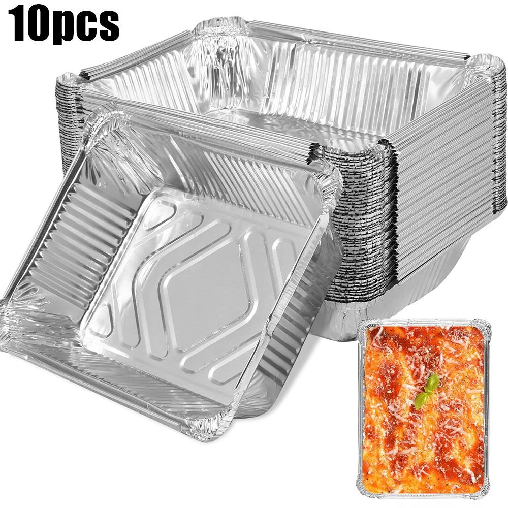 10PCS Disposable Aluminum Foil - Food Storage Aluminum Containers 评论和价格