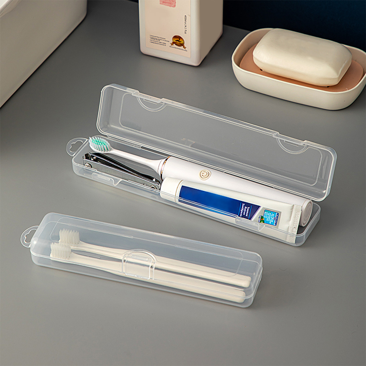 WORTHBUY Toothbrush Box Transp - Food Storage Jars Plastic 评论和价格