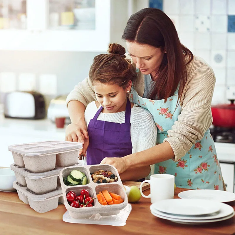 4 Grids Food Storage Box Porta - Food Storage Plastic Boxes 评论和价格