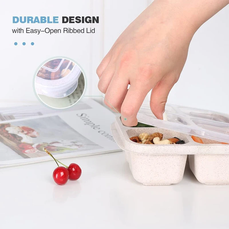 4 Grids Food Storage Box Porta - Food Storage Plastic Boxes 评论和价格