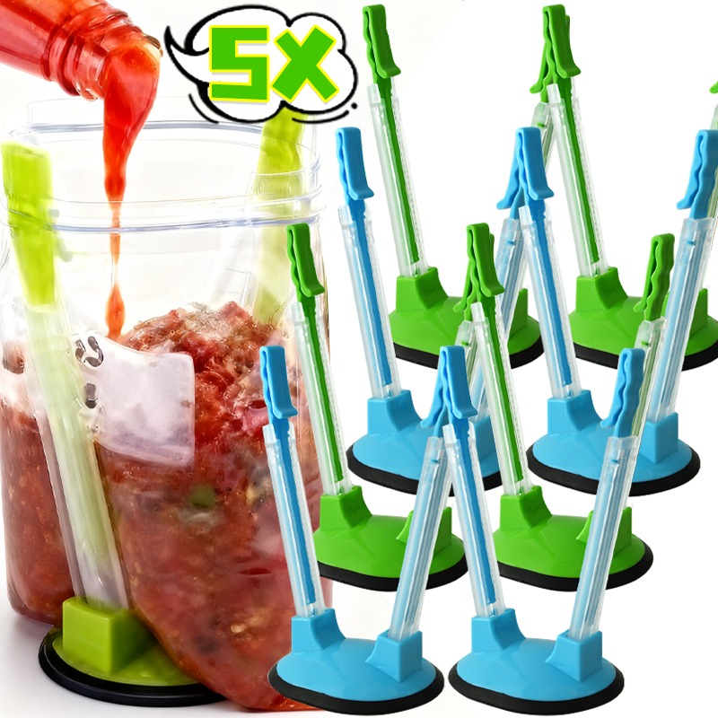 Hands Free Baggy Rack Clip Adj - Food Storage Reusable Bags 评论和价格