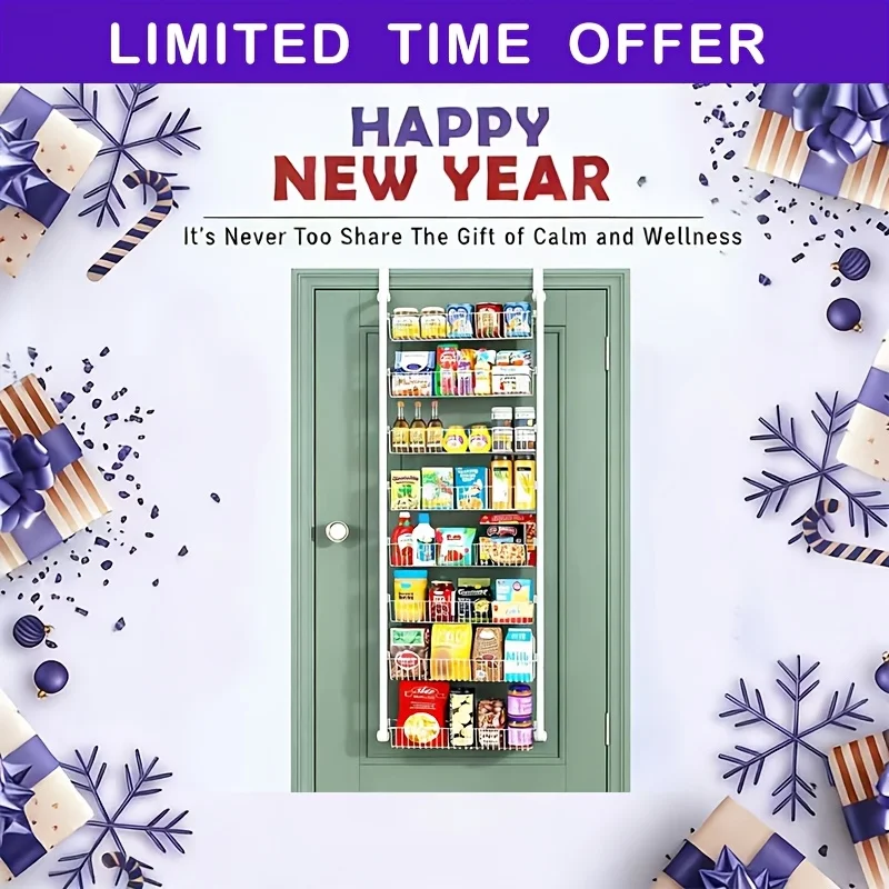2-8 Tier Door-Mounted Storage  - Food Storage Without Pantry 评论和价格