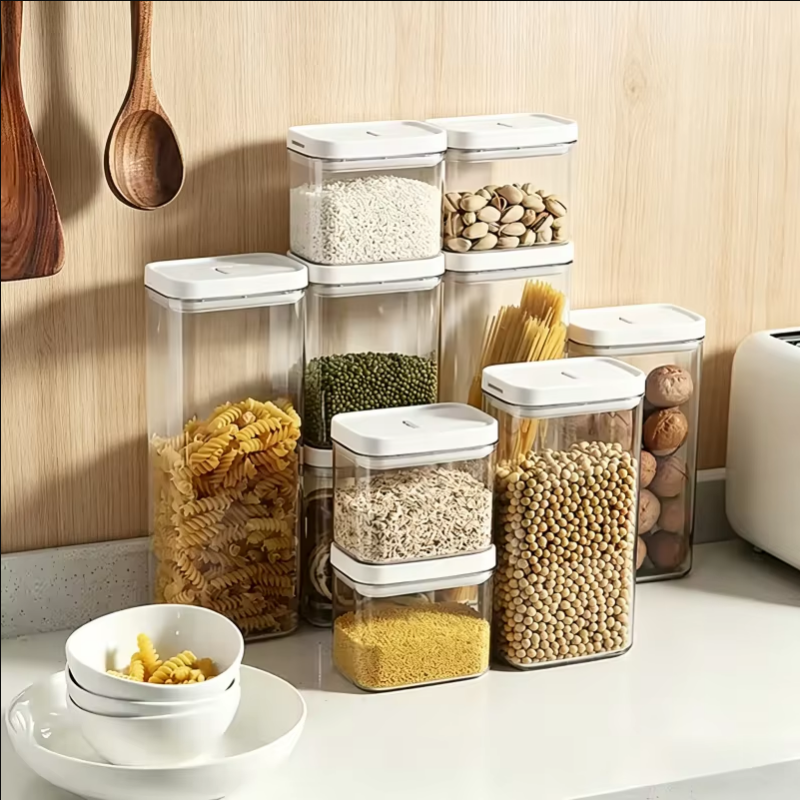 Transparent Plastic Grain Seal - Airtight Cereal Jar 评论和价格