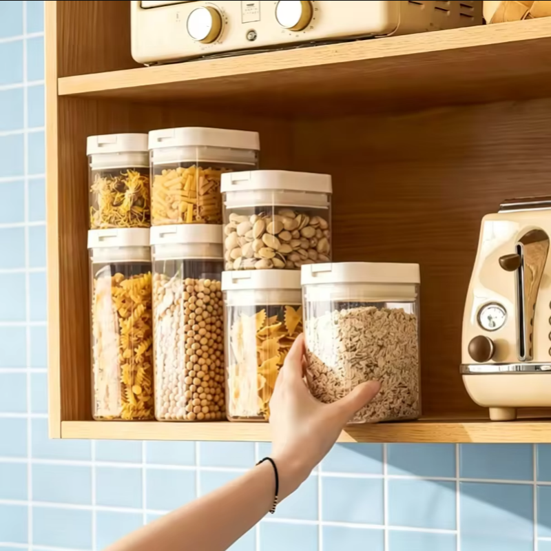 Transparent Plastic Grain Seal - Airtight Cereal Jar 评论和价格