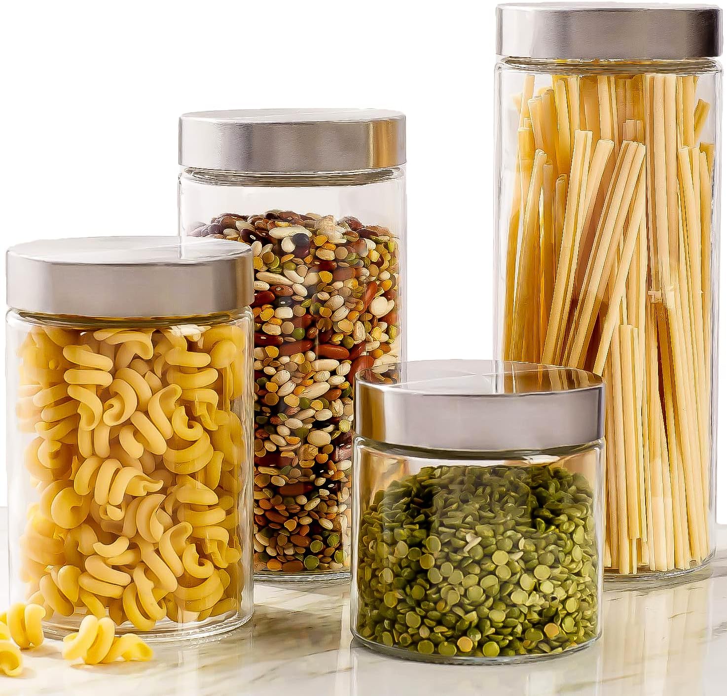 4pc Canister Sets for Kitchen  - Food Storage Jars Plastic 评论和价格