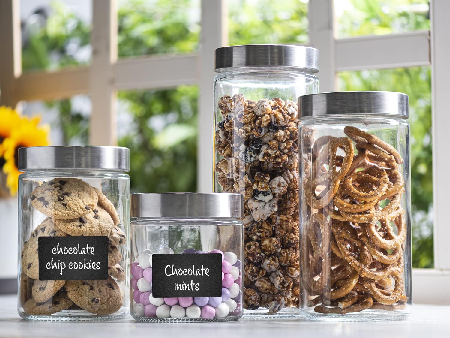 4pc Canister Sets for Kitchen  - Food Storage Jars Plastic 评论和价格