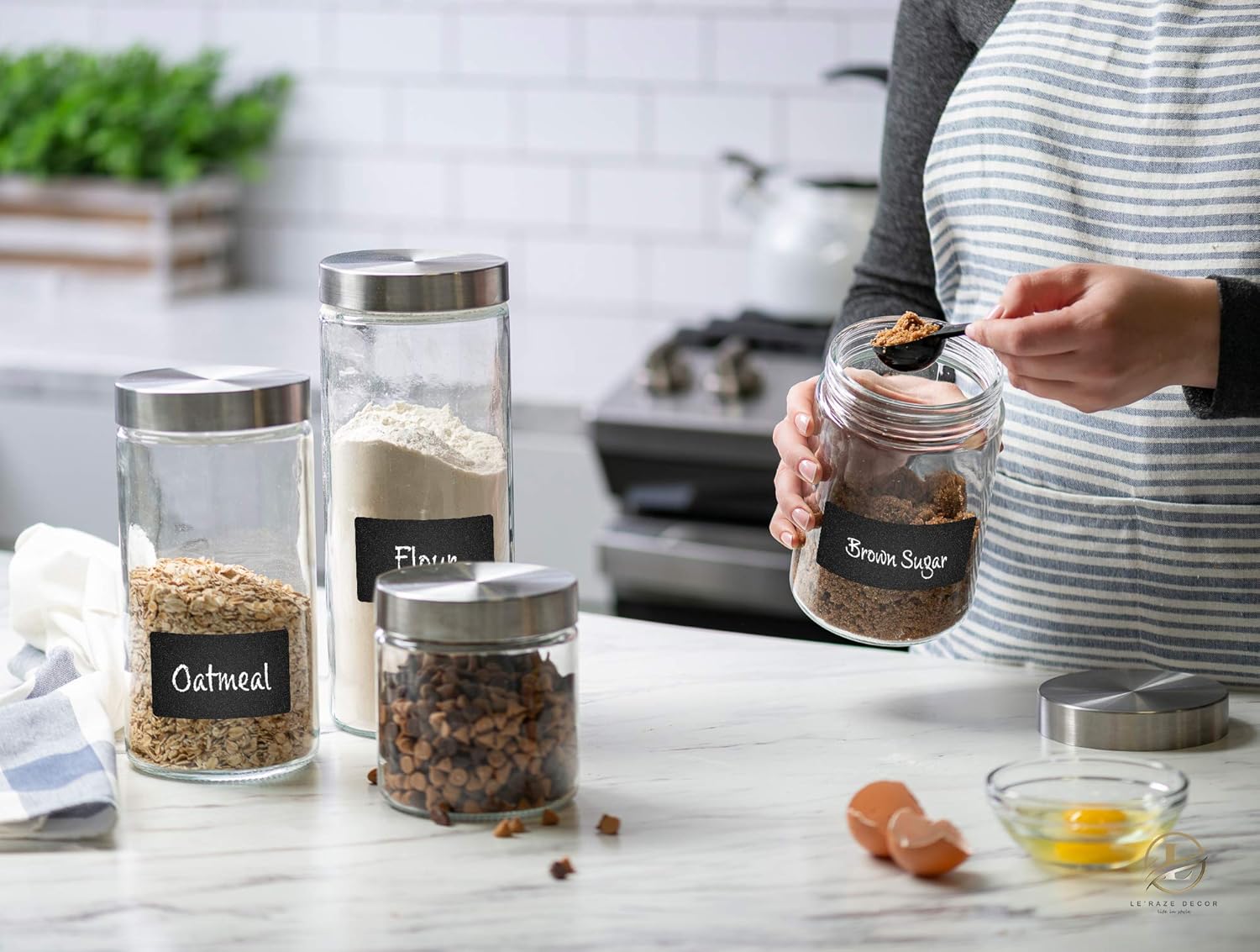 4pc Canister Sets for Kitchen  - Food Storage Jars Plastic 评论和价格