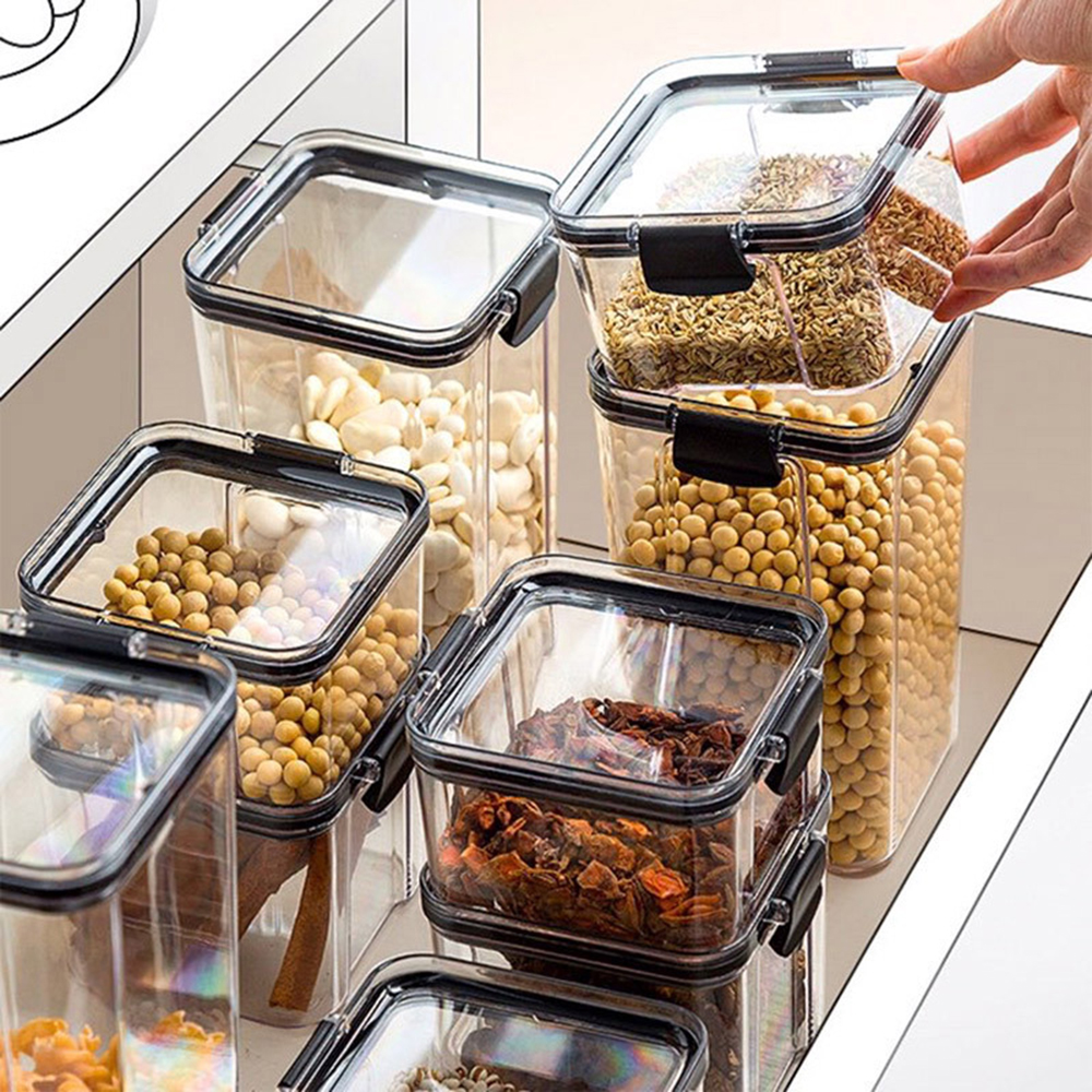 1-4PCS Sealed Jars Kitchen Org - Airtight Cereal Jar 评论和价格