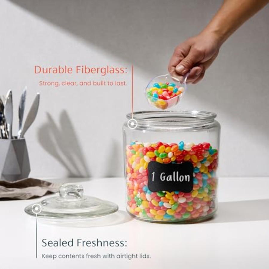 Glass Kitchen Jars Food and Co - Food Storage Pantry 评论和价格