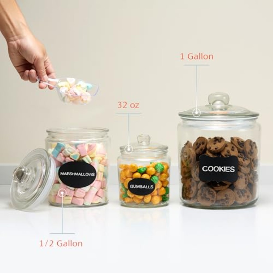 Glass Kitchen Jars Food and Co - Food Storage Pantry 评论和价格