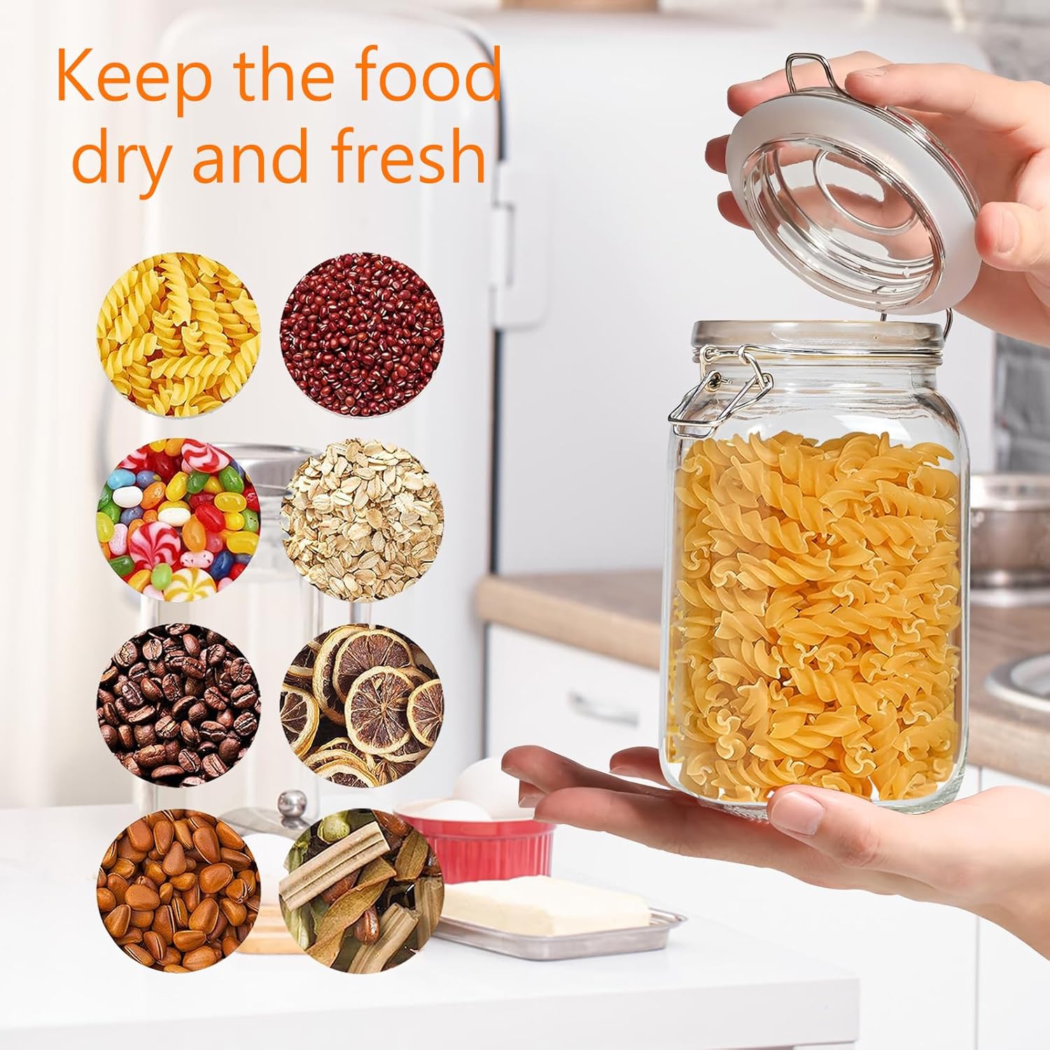 Clear Food Storage Jars 50oz S - Food Storage Pantry 评论和价格