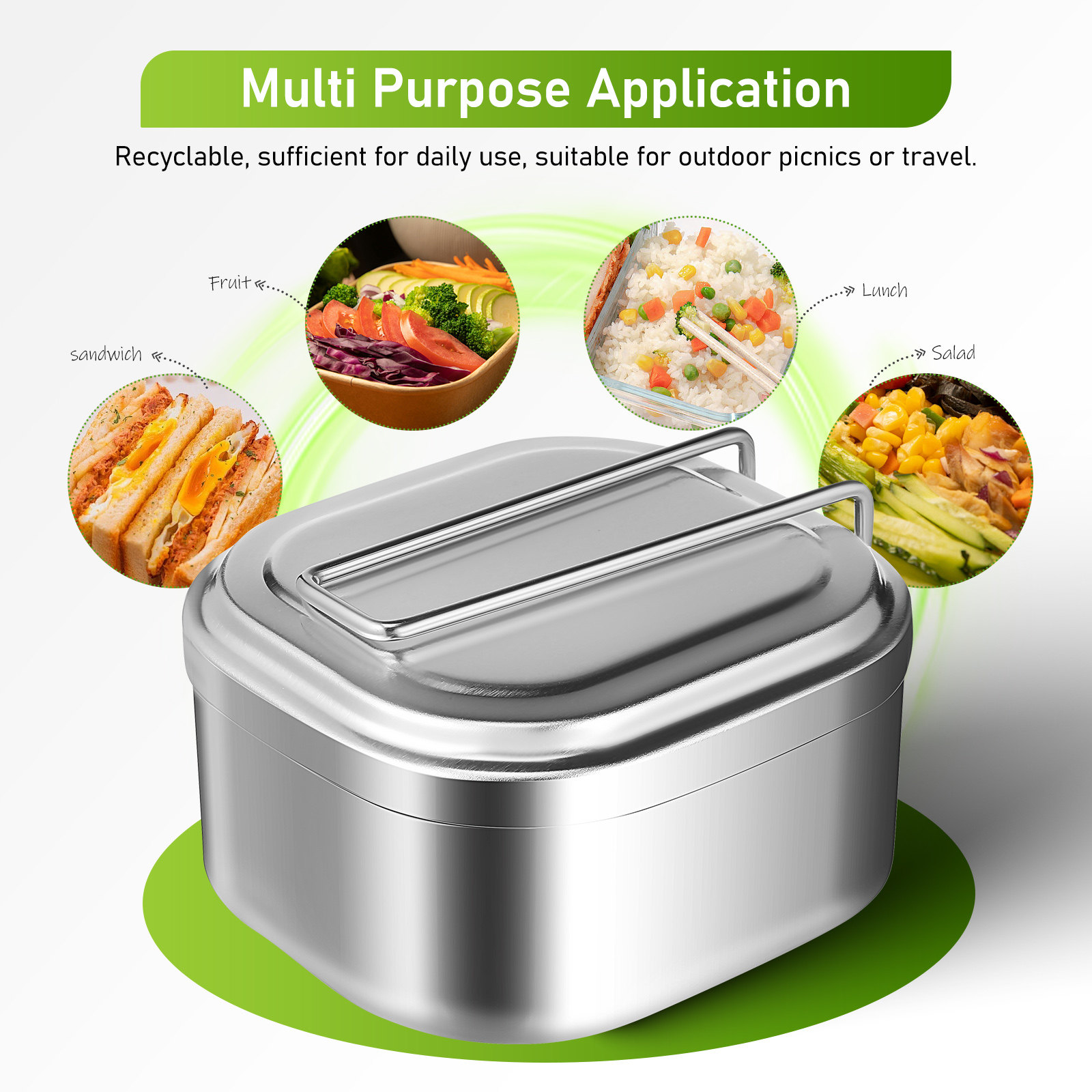 Aluminum Lunch Box Portable Ou - Food Storage Aluminum Containers 评论和价格