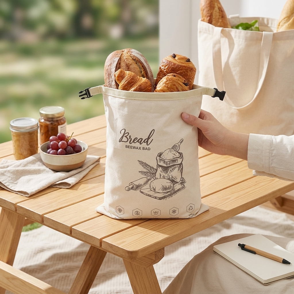 Reusable Beeswax Bread Bag wit - Food Storage Roll Bags 评论和价格
