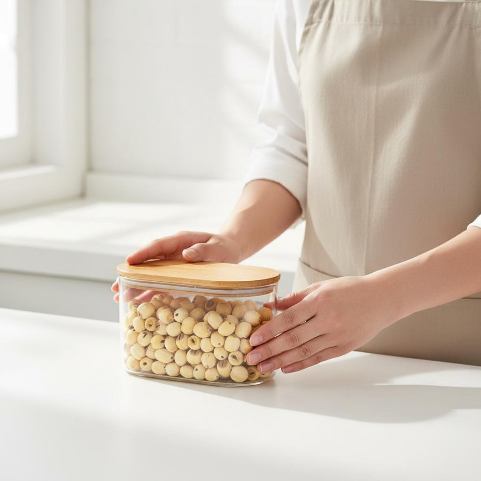 Bamboo Lid Storage Jar Include - Food Storage Pantry 评论和价格