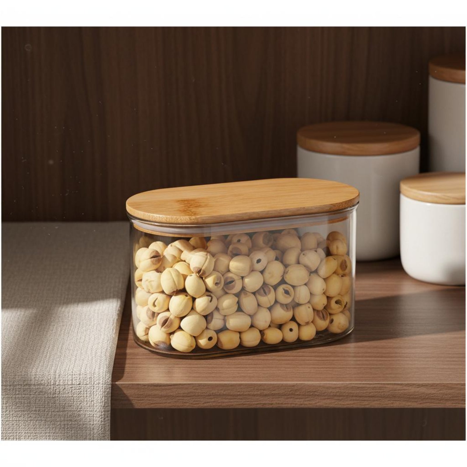 Bamboo Lid Storage Jar Include - Food Storage Pantry 评论和价格