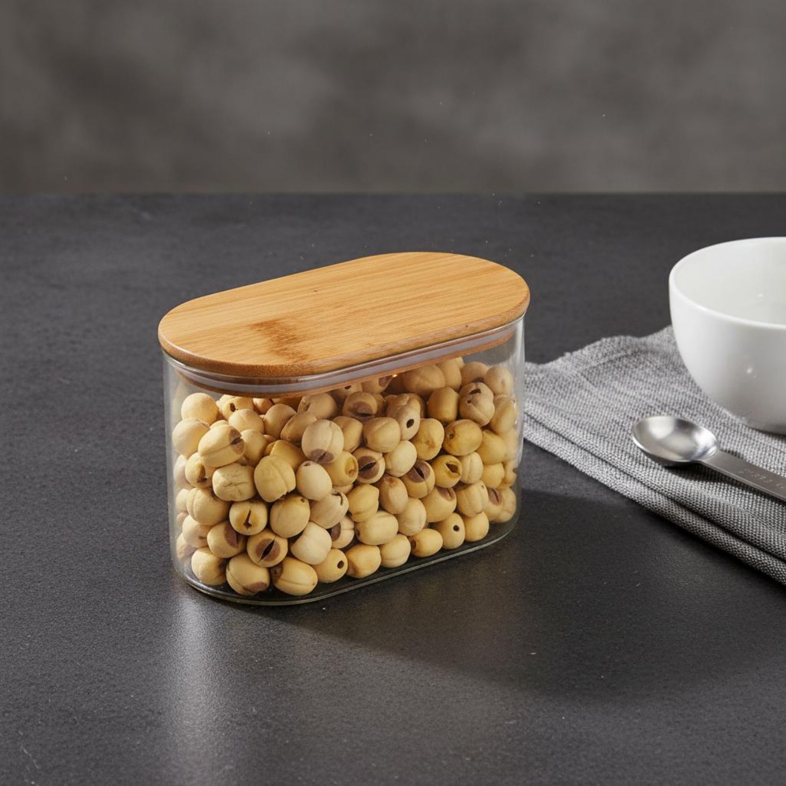 Bamboo Lid Storage Jar Include - Food Storage Pantry 评论和价格