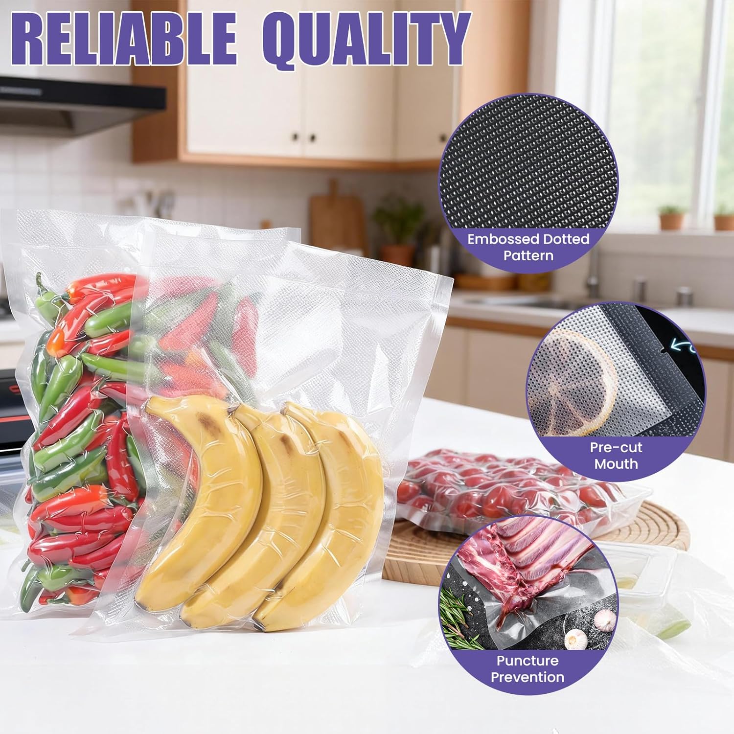 200 Vacuum Sealer Bags 6x10in  - Food Storage Roll Bags 评论和价格