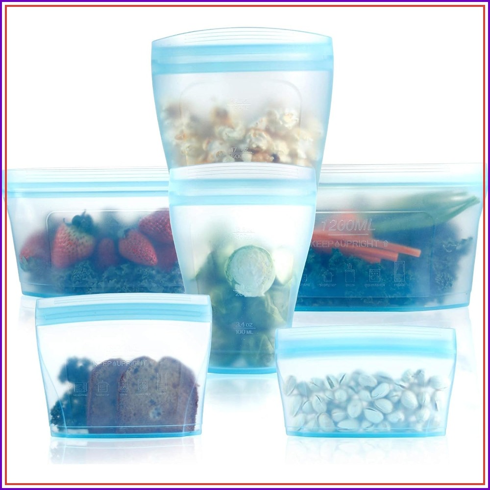 6 Pcs Reusable Silicone Food B - Food Storage Reusable Bags 评论和价格