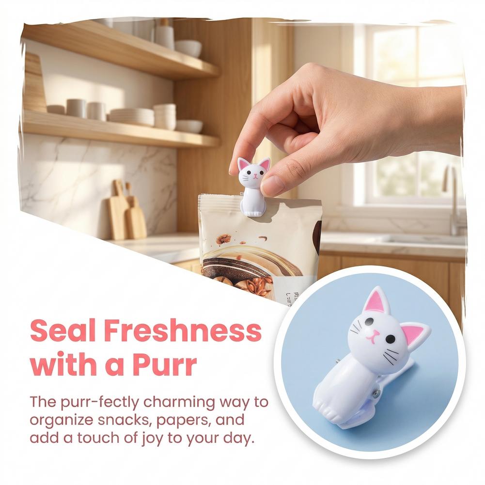 Cute Cat Shaped Bag Clips Reus - Food Storage Reusable Bags 评论和价格