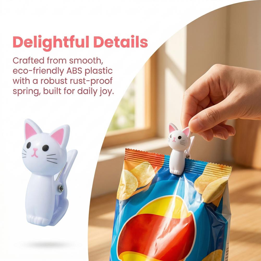 Cute Cat Shaped Bag Clips Reus - Food Storage Reusable Bags 评论和价格