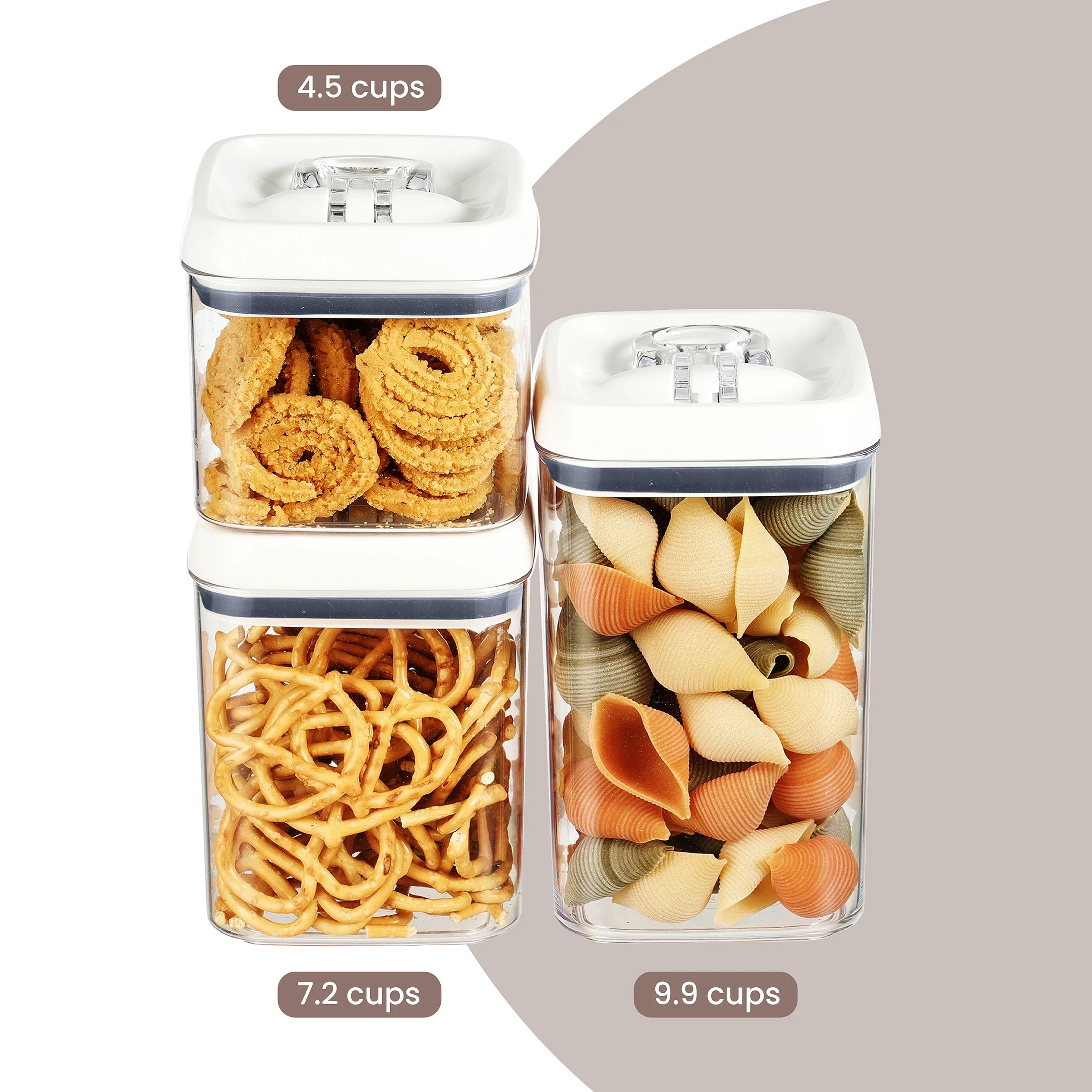 Canister Pack of 3, Flip-Tite® - Food Storage Pantry 评论和价格