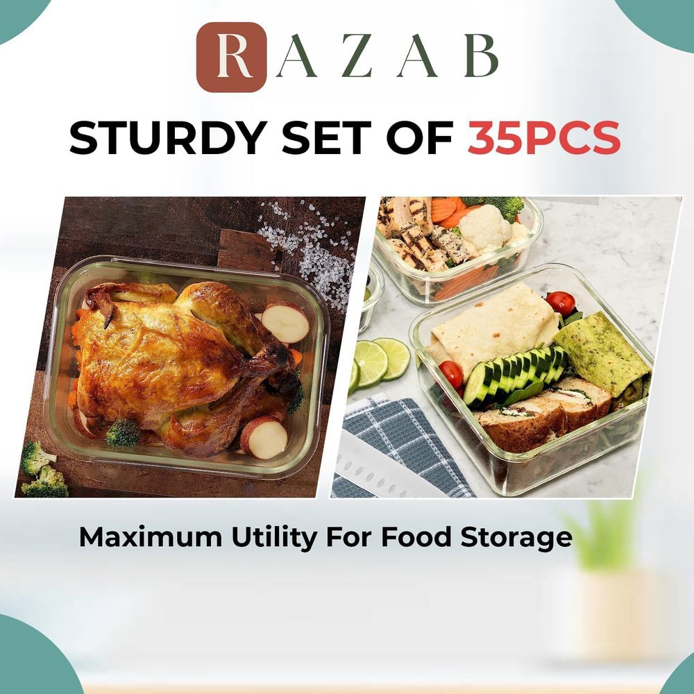 Pc Set Glass Food Storage Cont - Food Storage Plastic Boxes 评论和价格