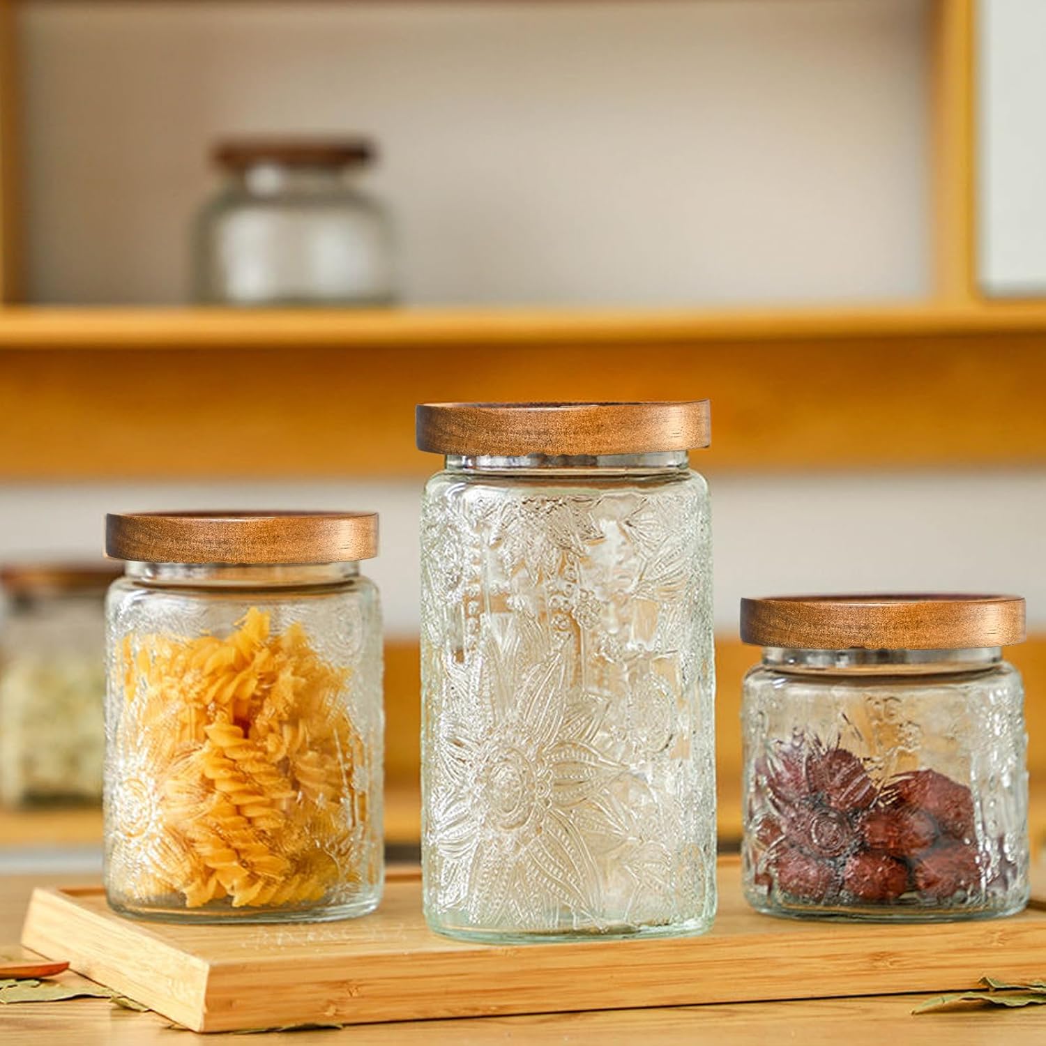 24oz Vintage Glass Jar with Ai - Airtight Cereal Jar 评论和价格