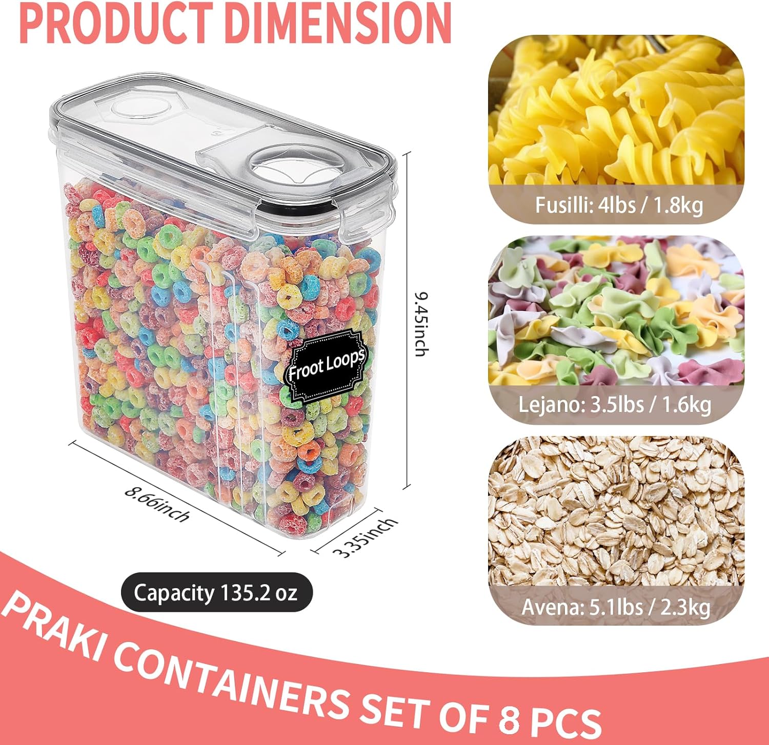 8-Piece Airtight Food Storage  - Food Storage Pantry 评论和价格