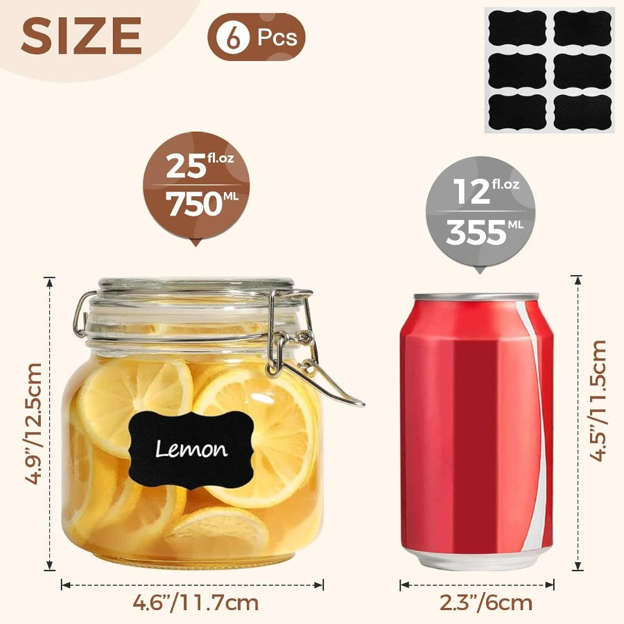 25oz Airtight Glass Canisters  - Airtight Cereal Jar 评论和价格