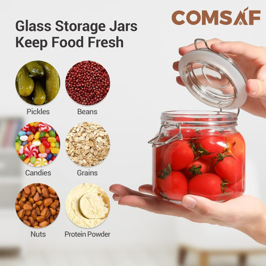 25oz Airtight Glass Canisters  - Airtight Cereal Jar 评论和价格