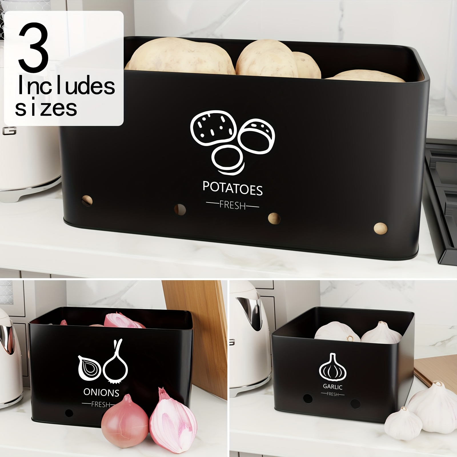 3pcs Vegetable Storage Box, Po - Food Storage Without Pantry 评论和价格
