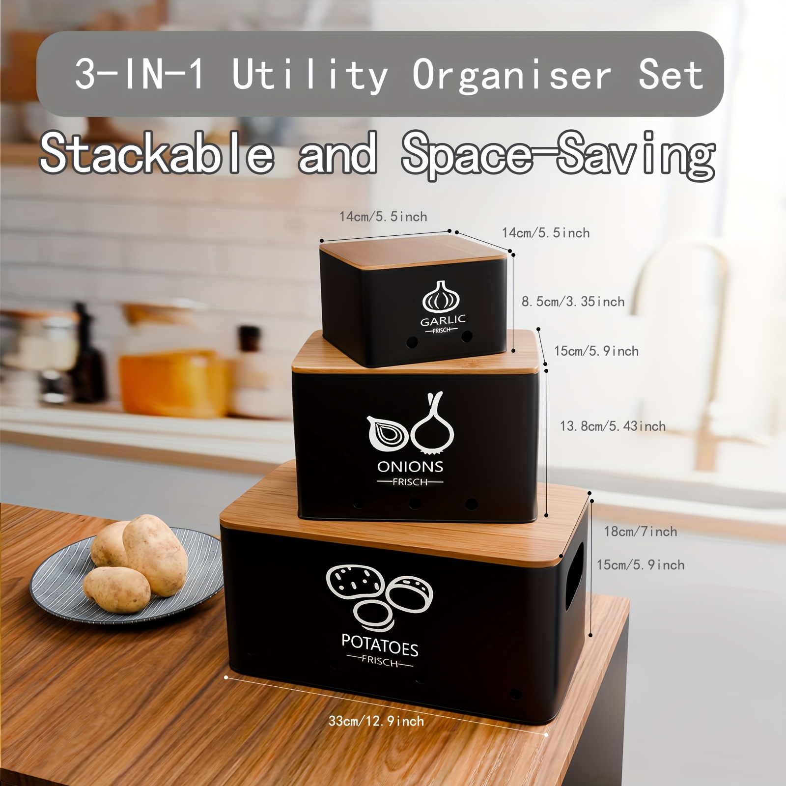 3pcs Vegetable Storage Box, Po - Food Storage Without Pantry 评论和价格