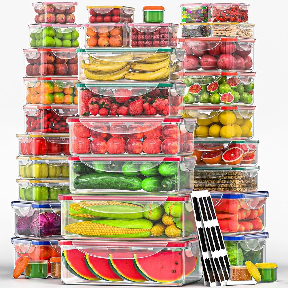 70 Pcs Large Food Storage Cont - Food Storage Plastic Boxes 评论和价格