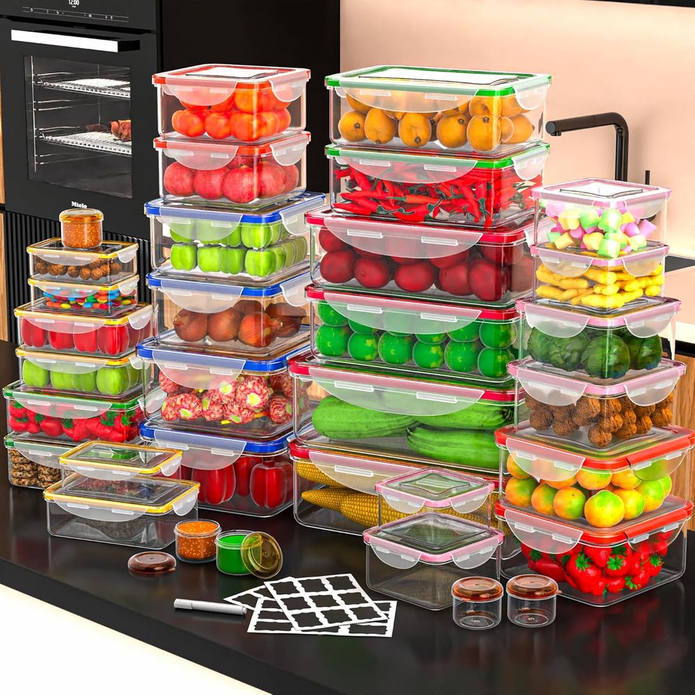 70 Pcs Large Food Storage Cont - Food Storage Plastic Boxes 评论和价格