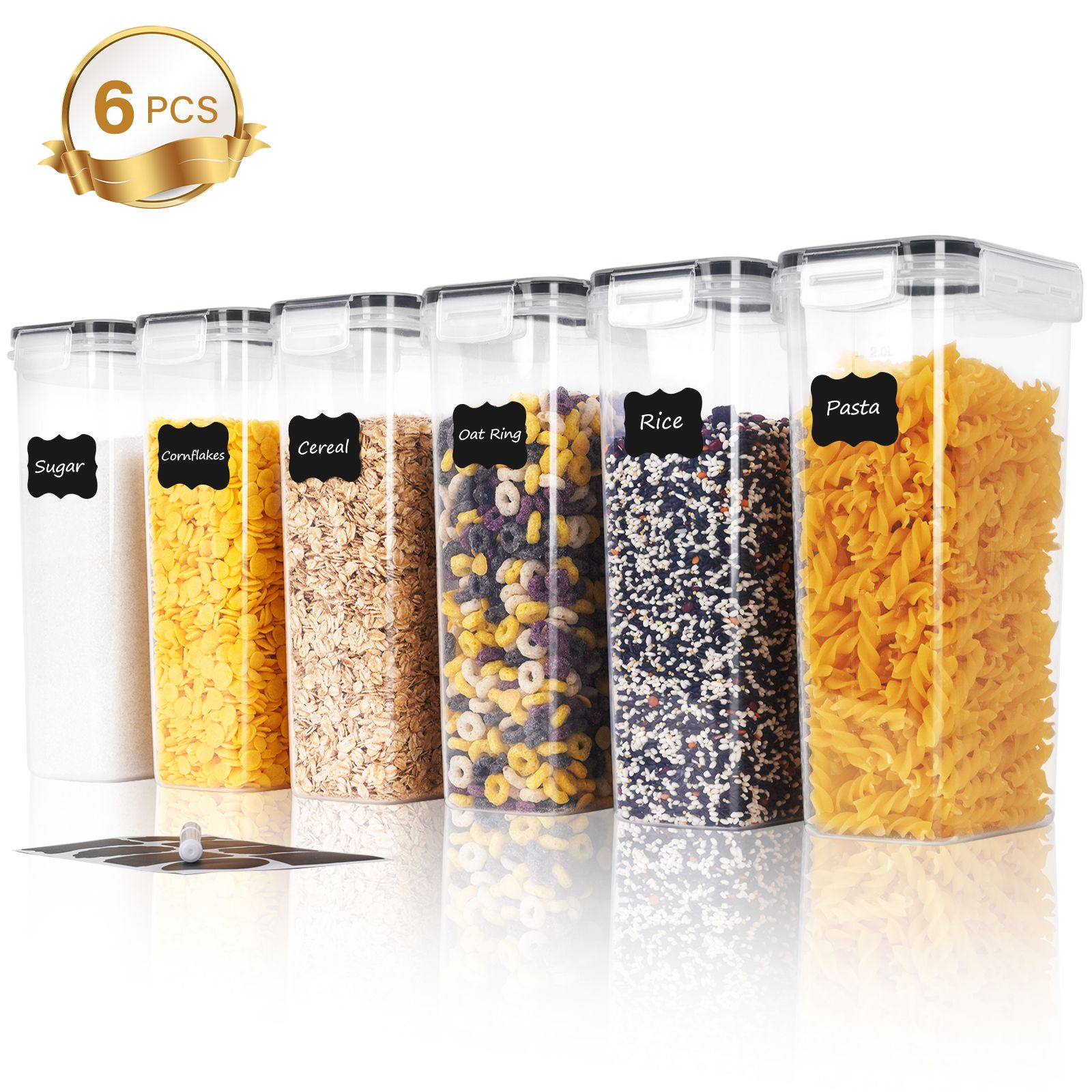 3/6Pcs  Airtight Food Storage  - Airtight Cereal Jar 评论和价格