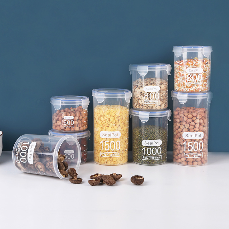 1-4PCS Sealed Jars With Scale  - Airtight Cereal Jar 评论和价格