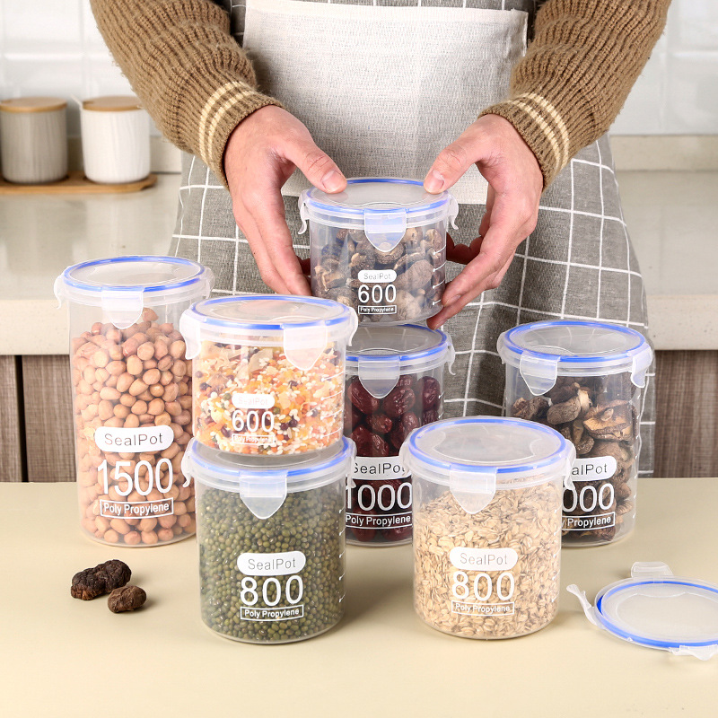 1-4PCS Sealed Jars With Scale  - Airtight Cereal Jar 评论和价格