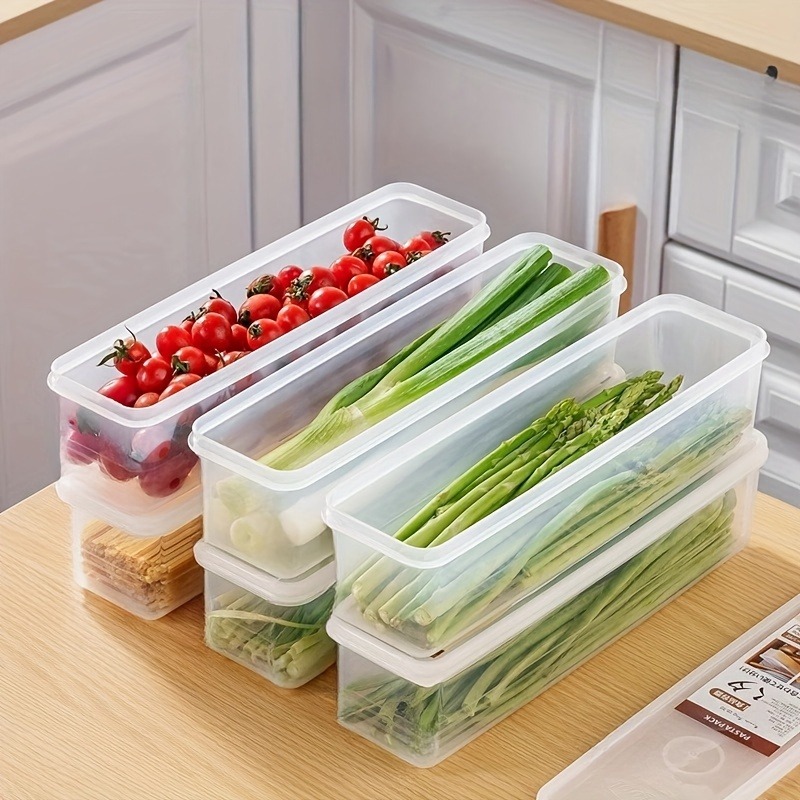 4 Pcs Long Rectangular Food St - Food Storage Plastic Boxes 评论和价格